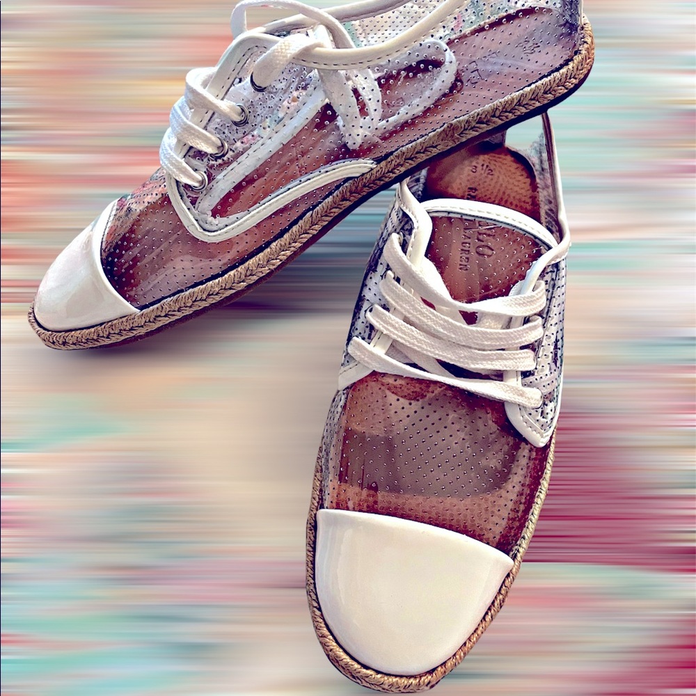 Polo Ralph Lauren clear and white shoes…. Brand new!
